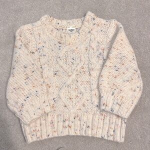 Oshkosh Toddler Girl Sweater Off-white with multi-colored flecks size 12 months